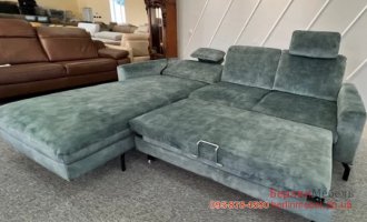 Кутовий розкладний диван реклайнер велюр Couchliebe