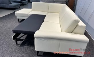 Шкіряний розкладний кутовий диван